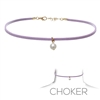 16133 SINGLE PEARL SUEDE CHOKER