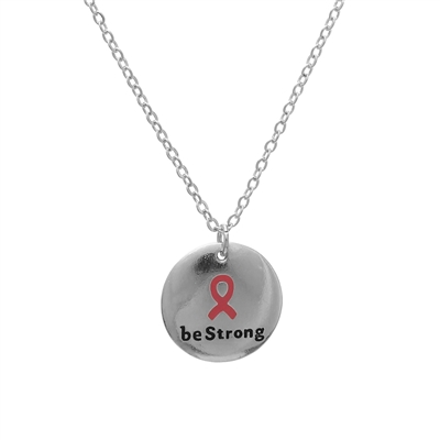 16160 Be Strong Pink Ribbon Necklace