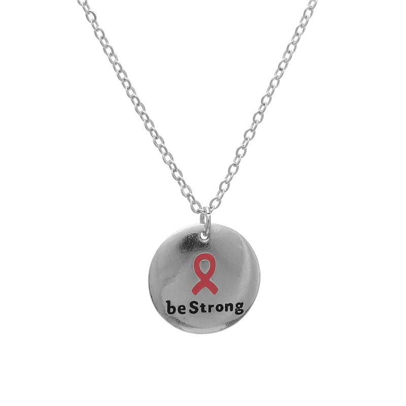 16160 Be Strong Pink Ribbon Necklace