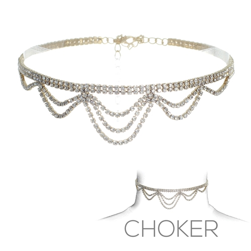 16280CR TWO LINE DRAPE CHOKER