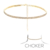 16303CR TWO LINE RHINESTONE CHOKER