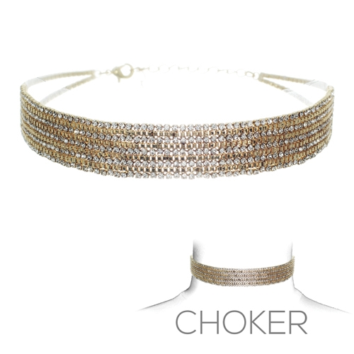 16341CR KNITTED RHINESTONE CHOKER