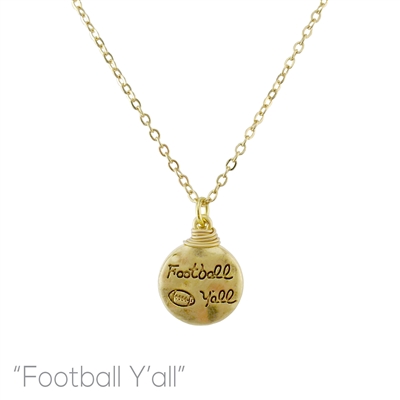 16634 "FOOTBALL Y'ALL" CHAIN NECKLACE