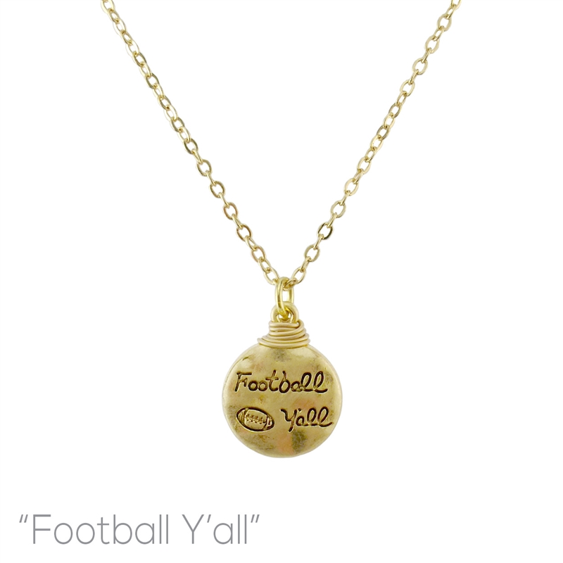 16634 "FOOTBALL Y'ALL" CHAIN NECKLACE