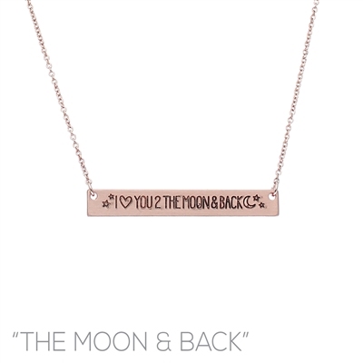 16759 ANTIQUE ''ILY 2 THE MOON & BACK'' NECKLACE