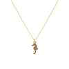 16843 HAMMERED SEA HORSE THIN SHORT NECKLACE