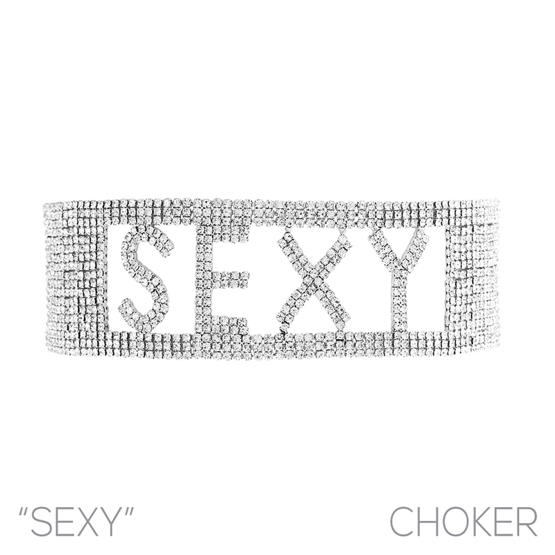 16888 RHINESTONE ''SEXY'' CHOKER