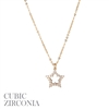 16894 CZ SMALL OPEN STAR THIN SHORT NECKLACE