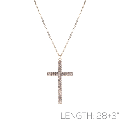 16898 RHINESTONE CROSS NECKLACE