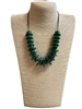 168B  GREEN & BLACK ACRYLIC NECKLACE