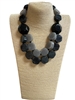 168GYC  GRAY & BLACK ACRYLIC NECKLACE