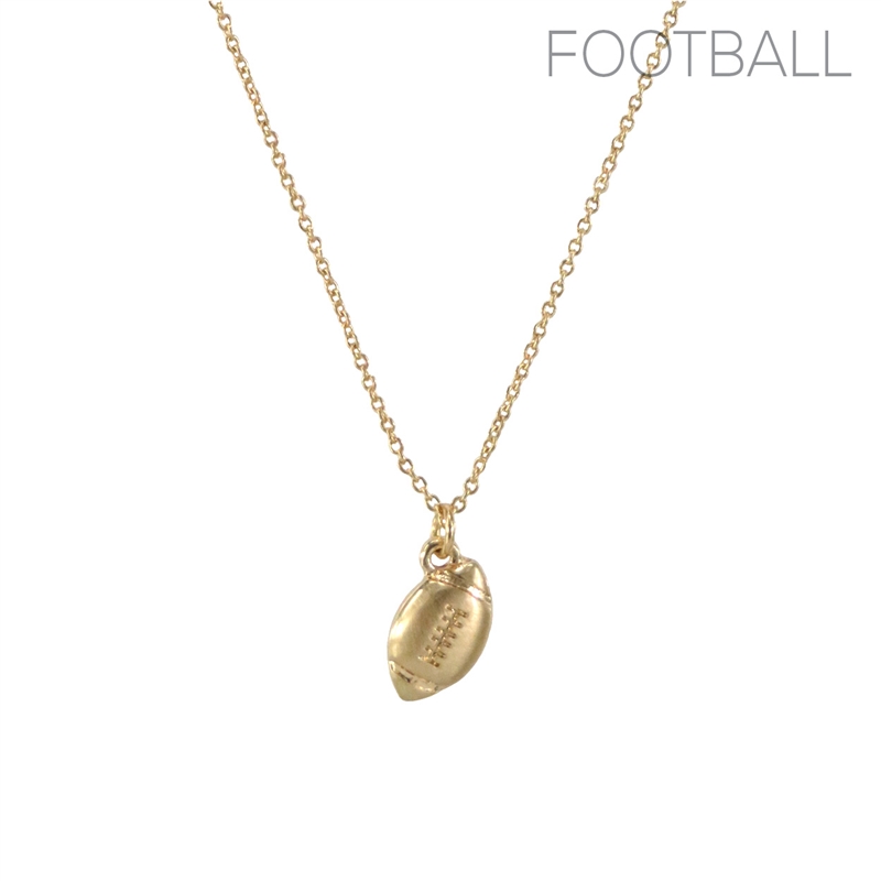 16966 HAMMERED FOOTBALL BALL THIN NECKLACE