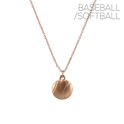 16968 HAMMERED MATTE BASEBALL/SOFTBALL CHAIN NECKLACE