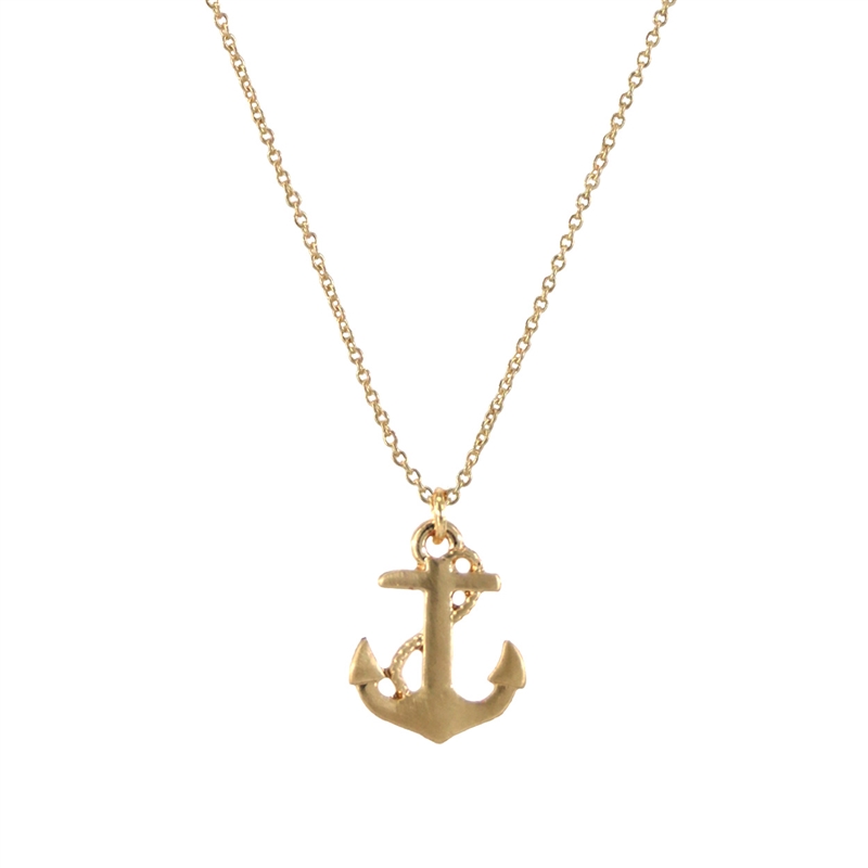 16972 MATTE SMALL ANCHOR SHORT NECKLACE