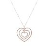 16988VCR RHINESTONE TRIPLE HEART NECKLACE