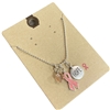 17104 PINK  RIBBON HOPE CHARM  SHORT NECKLACE