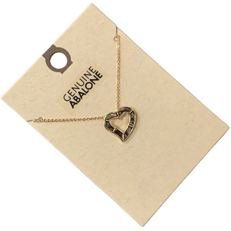 17138  ABALONE HEART THIN SHORT NECKLACE