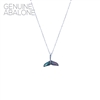 17141 SILVER  ABALONE WHALE TAIL SHORT NECKLACE