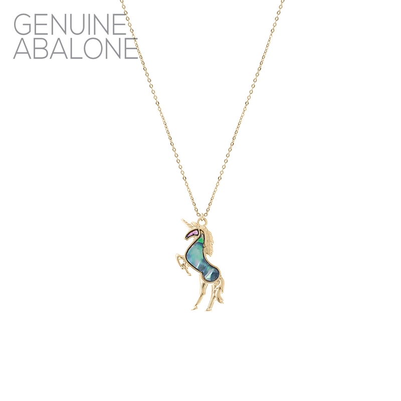 17144  ABALONE  UNICORN THIN NECKLACE