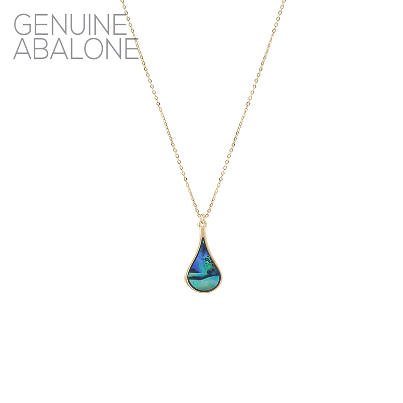 17146 ANTIQUE ABALONE SLIM TEARDROP THIN NK