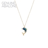 17147 ANTIQUE ABALONE DOLPHIN THIN CHAIN NECKLACE