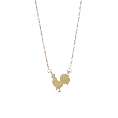 17253 HAMMERED ROOSTER THIN SHORT NECKLACE