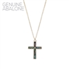 17419 ANTIQUE ABALONE CROSS THIN SHORT NECKLACE