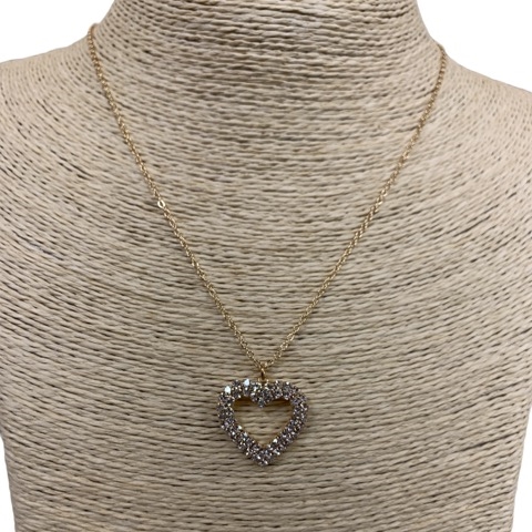 17509 RHINESTONE HEART NECKLACE