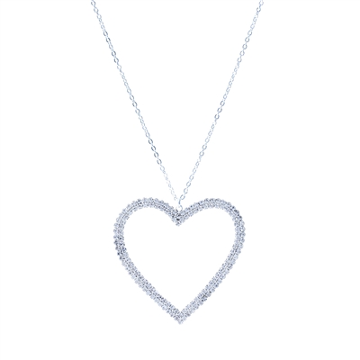 17510VCR-S  RHINESTONE HEART SHORT NECKLACE