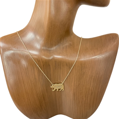 17611 SMALL MAMA BEAR SHORT THIN NECKLACE