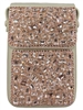 1762P CREAM & PINK RHINESTONE CROSSBODY BAG