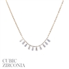 17713 THIN BAGUETTE CRYSTAL SHORT NECKLACE