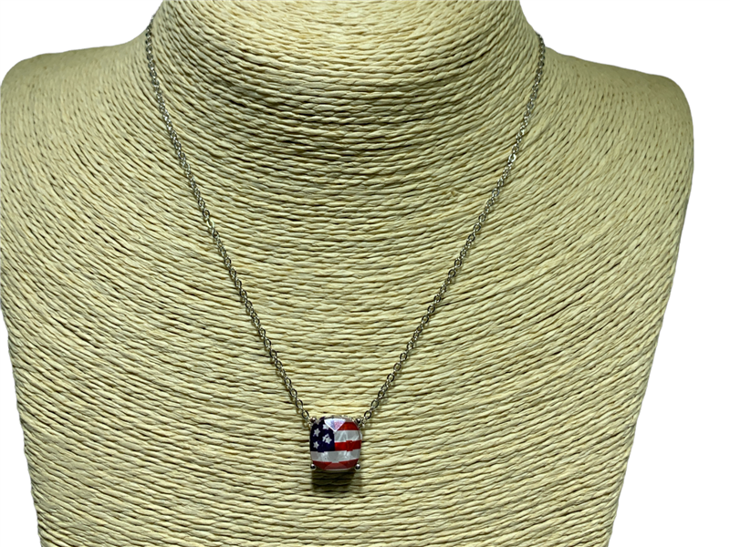 17746MU-R AMERICAN FLAG NECKLACE