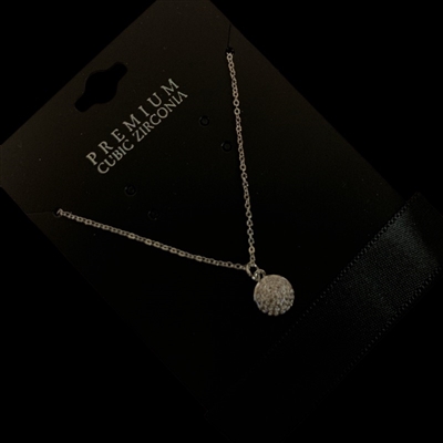 17748CR-G SMALL CIRCLE CUBIC ZIRCONIA NECKLACE