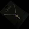 17751CR-R RHINESTONE HEART CUBIC ZIRCONIA NECKLACE