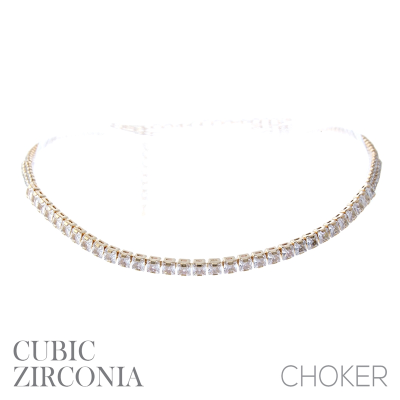 17770 SQUARE CUBIC ZIRCONIA CHOKER