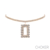 17834 RHINESTONE RECTANGLE PENDANT CHOKER