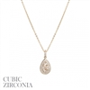 17917CR-R CUBIC ZIRCONIA BAGUETTE TEARDROP  SHORT NECKLACE