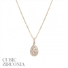 17917CR-R CUBIC ZIRCONIA BAGUETTE TEARDROP  SHORT NECKLACE