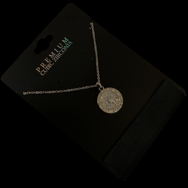17919CR-R  ROMAN NUMERALS RHINESTONE  CUBIC ZIRCONIA NECKLACE