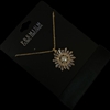 17921CR-R CUBIC ZIRCONIA BAGUETTE FLOWER SHORT NECKLACE