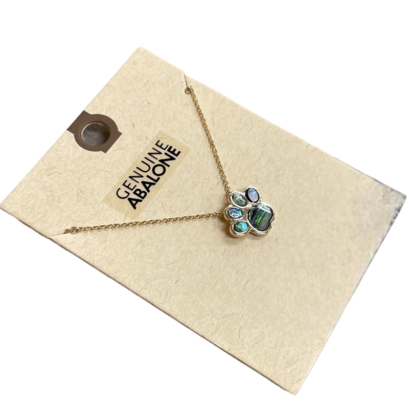 17958 ABALONE PUPPY PAW SHORT NECKLACE