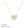 17995 CZ PAVE SMALL HEART THIN SHORT NECKLACE