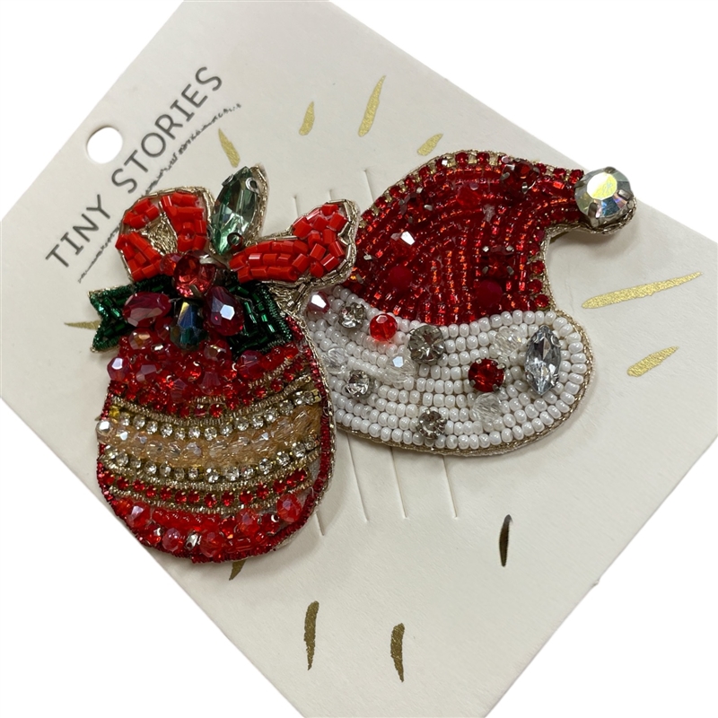 18-018  CHRISTMAS  2PC PIN BROOCH