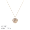 18036 CZ SMALL HEART BLAST THIN SHORT NECKLACE