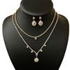 18053 SMALL RHINESTONE CIRCLE 2PCS  SET NECKLACE