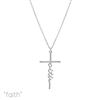 18075 CURSIVE FAITH CROSS SHORT NECKLACE