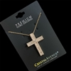 18079 LARGE GOLD CROSS CUBIC ZIRCONIA NECKLACE