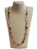 180BN  BROWN NATURAL STONE & CRYSTAL NECKLACE