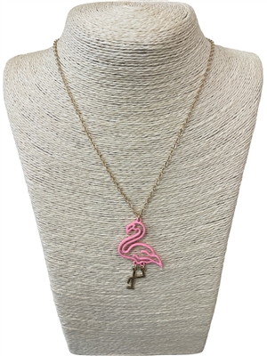 18112 PINK FLAMINGO SHORT NECKLACE